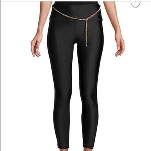 WeWoreWhat Metallic Leggings with Chain Belt